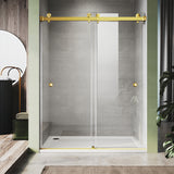 UKD01-56 to 60 in. W x 80in. 2FP H Double Sliding Frameless Shower Door, EnduroShield 3/8 in. Different Glass