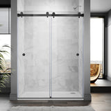 UKD01-61 to 65 in. W x 76 or 80in. 2FP H Double Sliding Frameless Shower Door, EnduroShield 3/8 in. Clear Glass