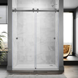 UKD01-61 to 65 in. W x 76 or 80in. 2FP H Double Sliding Frameless Shower Door, EnduroShield 3/8 in. Clear Glass