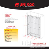 UKD01-66 to 72 in. W x 72, 76 or 80in. 2FP H Double Sliding Frameless Shower Door, EnduroShield 3/8 in. Clear Glass