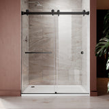 UKD01 - 50 to 55 in. W x 76 or 80 in. H Double Sliding Frameless Shower Door, EnduroShield 3/8 in. Clear Glass