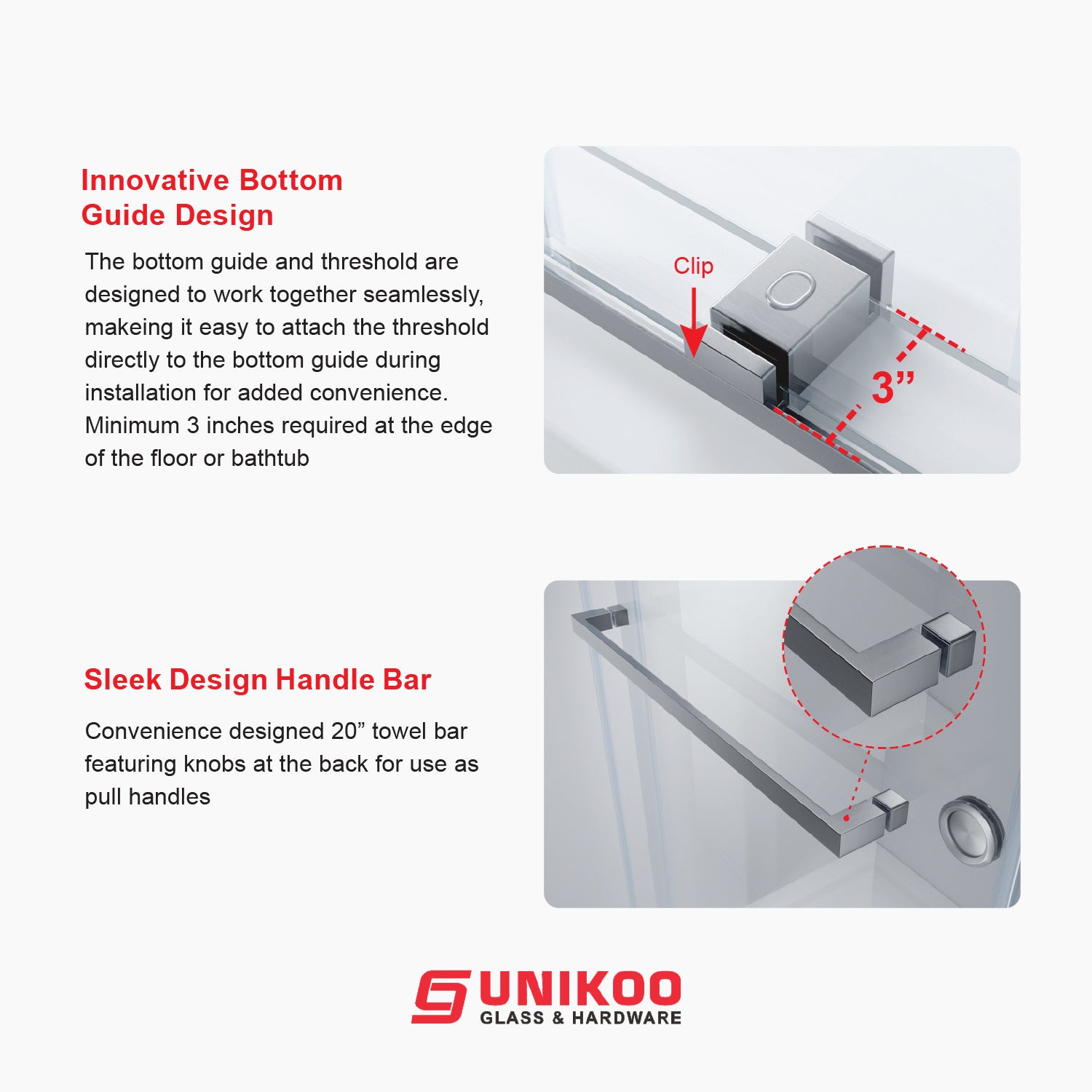 UKD01- 56 to 60 in. W x 66 in. H Frameless Double Sliding Bathtub Door in Stainless Steel with different type Glass