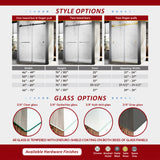 UKD01-56 to 60 in. W x 72 or 76 in. H Double Sliding Frameless Shower Door, Enduro Shield 3/8 in. Clear Glass -wholesale