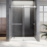 UKD01-56 to 60 in. W x 80 in. H Double Sliding Frameless Shower Door, Enduro Shield 3/8 in. Optiwhite Glass