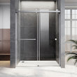 UKD01-56 to 60 in. W x 80 in. H Double Sliding Frameless Shower Door, Enduro Shield 3/8 in. Optiwhite Glass