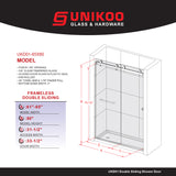UKD01 61 to 65 in. W x 76 or 80 in. H Double Sliding Frameless Shower Door in, EnduroShield 3/8 in. Clear Glass -wholesale