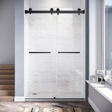 UKD01-46 to 49 in. W x 76 or 80in. 2TB H Double Sliding Frameless Shower Door, EnduroShield 3/8 in. Clear Glass -wholesale