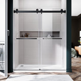 UKD01-56 to 60 in. W x 72 or 76in. 2FP H Double Sliding Frameless Shower Door, EnduroShield 3/8 in. Clear Glass