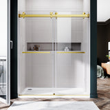 UKD01-56 to 60 in. W x 72 or 76in. 2FP H Double Sliding Frameless Shower Door, EnduroShield 3/8 in. Clear Glass