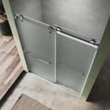 UKD08- Puerta de bañera corredera doble semiframeless de 56-60 pulgadas de ancho x 66 pulgadas de alto con EnduroShield en vidrio grabado al ácido