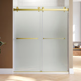 UKD01-56 to 60 in. W x 80in. 2TB H Double Sliding Frameless Shower Door, EnduroShield 3/8 in. Different Glass