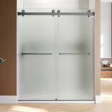 UKD01-56 to 60 in. W x 80in. 2TB H Double Sliding Frameless Shower Door, EnduroShield 3/8 in. Different Glass