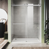UKD01-56 to 60 in. W x 80in. 2TB H Double Sliding Frameless Shower Door, EnduroShield 3/8 in. Different Glass