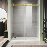 UKD01-56 to 60 in. W x 80in. 2TB H Double Sliding Frameless Shower Door, EnduroShield 3/8 in. Different Glass