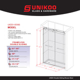 UKD01-61 to 65 in. W x 76 or 80in. 2TB H Double Sliding Frameless Shower Door, EnduroShield 3/8 in. Clear Glass