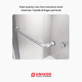 UKD06-  49 or 55 in.W x 72 in. H Double Sliding Semi-Frameless Shower Door, EnduroShield Clear Glass -wholesale