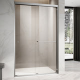 UKD06-  49 or 55 in.W x 72 in. H Double Sliding Semi-Frameless Shower Door, EnduroShield Clear Glass -wholesale