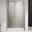 UKD06-  49 or 55 in.W x 72 in. H Double Sliding Semi-Frameless Shower Door, EnduroShield Clear Glass -wholesale