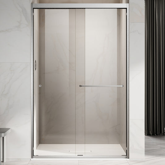 UKD06-  49 or 55 in.W x 72 in. H Double Sliding Semi-Frameless Shower Door, EnduroShield Clear Glass