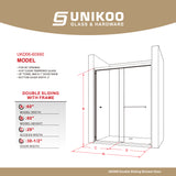 UKD06-56 to 60 in. W x 60 or 66 in. H Double Sliding Semi-Frameless Shower Door, EnduroShield Clear Glass