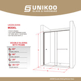 UKD06-56 to 60 in. W x 60 or 66 in. H Double Sliding Semi-Frameless Shower Door, EnduroShield Clear Glass