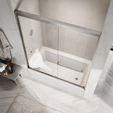 UKD06-56 to 60 in. W x 60 or 66 in. H Double Sliding Semi-Frameless Shower Door, EnduroShield Clear Glass