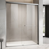 UKD06-56 to 60 in. W x 72 or 76 in. H Double Sliding Semi-Frameless Shower Door, EnduroShield Clear Glass
