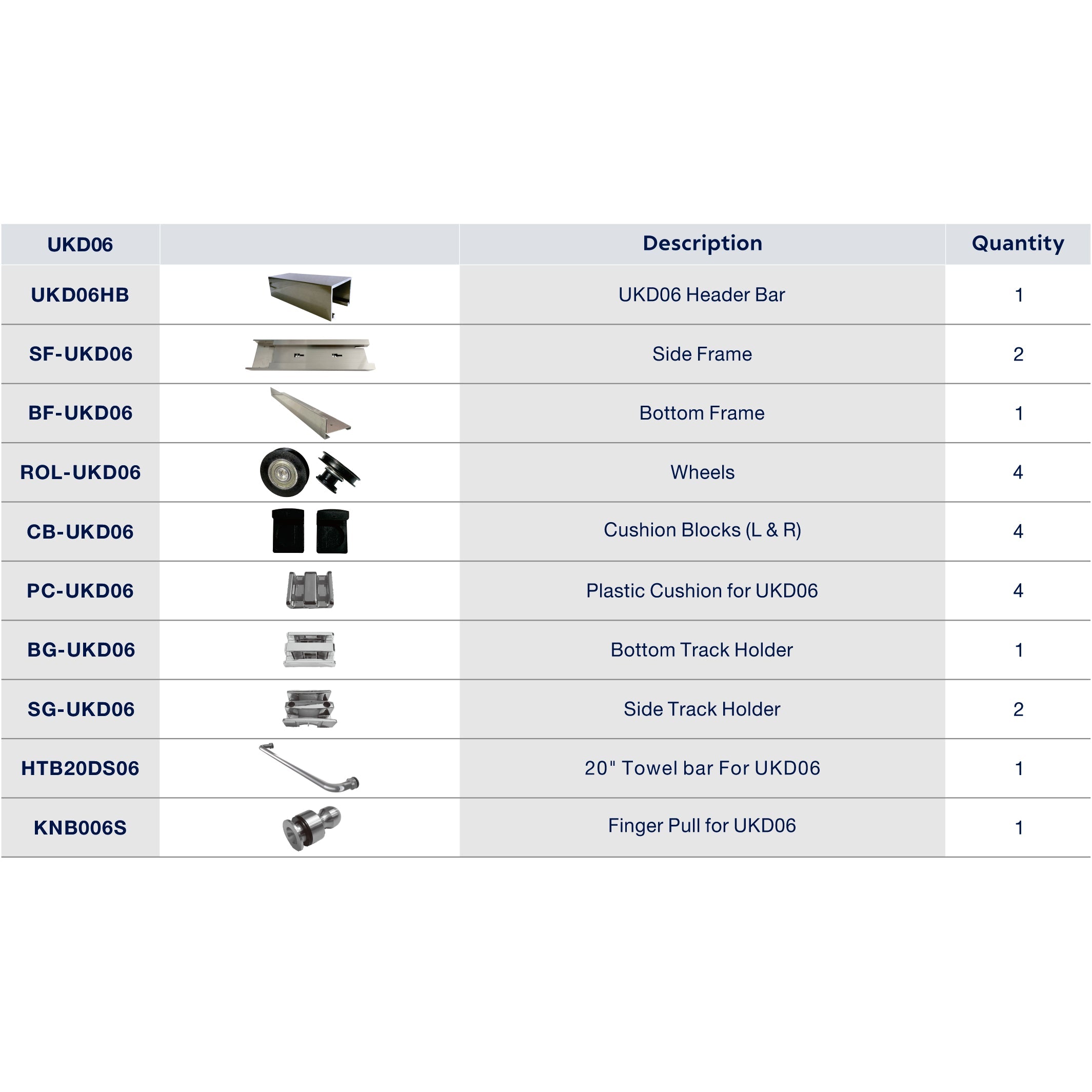 UKD06 60' X 66' SLIDING DOOR HARDWARE KIT