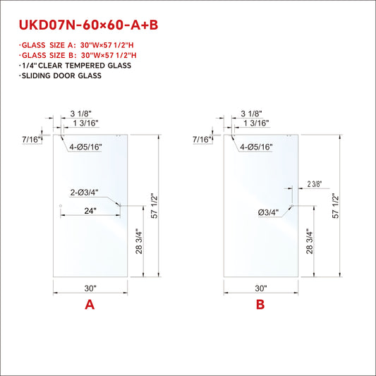 UKD07N-SLIDING DOOR GLASS (A+B)