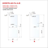 UKD07N-SLIDING DOOR GLASS (A+B)