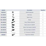 UKD07NKD 60inX66in SLIDING DOOR HARDWARE KIT