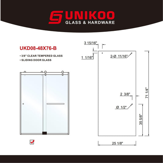 UKD08 49' X 76' SLIDING DOOR GLASS (A+B) WITH ENDURO SHIELD COATING