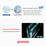 UKD08- Puerta de bañera corredera doble semiframeless de 56-60 pulgadas de ancho x 66 pulgadas de alto con EnduroShield en vidrio grabado al ácido