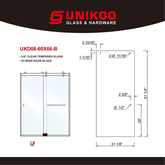 UKD08 60' X 66' SLIDING DOOR GLASS WITH ENDURO SHIELD COATING