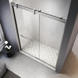 UKD08- 60 in. W x 76 in. H Double Sliding Semi-Frameless Bathtub Door with EnduroShield in Clear Glass -wholesale