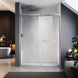 UKD08- 60 in. W x 76 in. H Double Sliding Semi-Frameless Bathtub Door with EnduroShield in Clear Glass -wholesale