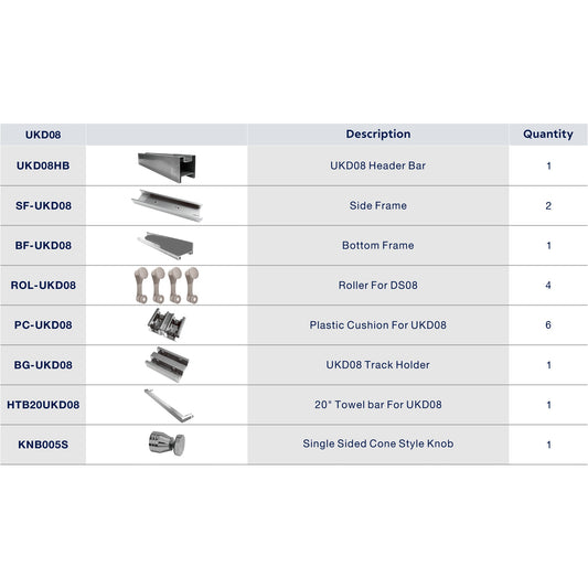 UKD08KD 60' X 76' SLIDING DOOR HARDWARE KIT