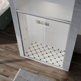 UKD12-49 or 55 in. W x 76 in. H Double Sliding Semi-Frameless Shower Door, EnduroShield Clear Glass