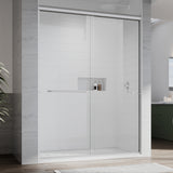 UKD12-49 or 55 in. W x 76 in. H Double Sliding Semi-Frameless Shower Door, EnduroShield Clear Glass