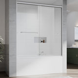 UKD12-56 to 60 in. W x 60 in. H Double Sliding Semi-Frameless Shower Door, EnduroShield Clear Glass
