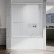UKD12-56 to 60 in. W x 60 in. H Double Sliding Semi-Frameless Shower Door, EnduroShield Clear Glass