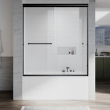 UKD12-56 to 60 in. W x 60 in. H Double Sliding Semi-Frameless Shower Door, EnduroShield Clear Glass