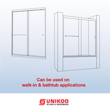 UKD07N-56 to 60 in. W x 72, 76 & 80 in. H Double Sliding Semi-Frameless Shower Door, EnduroShield Clear Glass