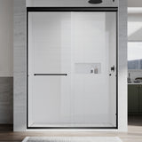 UKD07N-56 to 60 in. W x 72, 76 & 80 in. H Double Sliding Semi-Frameless Shower Door, EnduroShield Clear Glass
