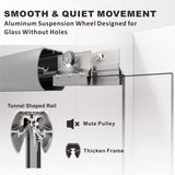 UKD12-49 or 55 in. W x 76 in. H Double Sliding Semi-Frameless Shower Door, EnduroShield Clear Glass