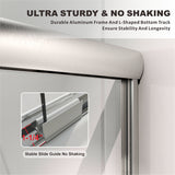 UKD12-56 to 60 in. W x 60 in. H Double Sliding Semi-Frameless Shower Door, EnduroShield Clear Glass
