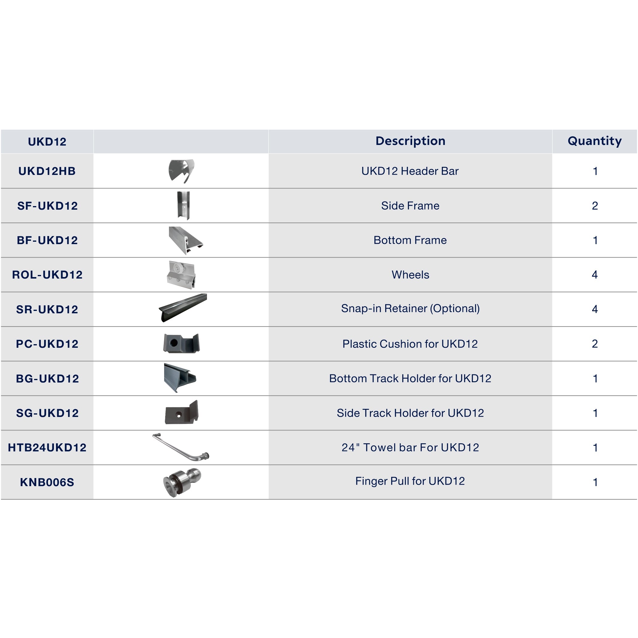 UKD12 60' X 70' SLIDING DOOR HARDWARE KIT