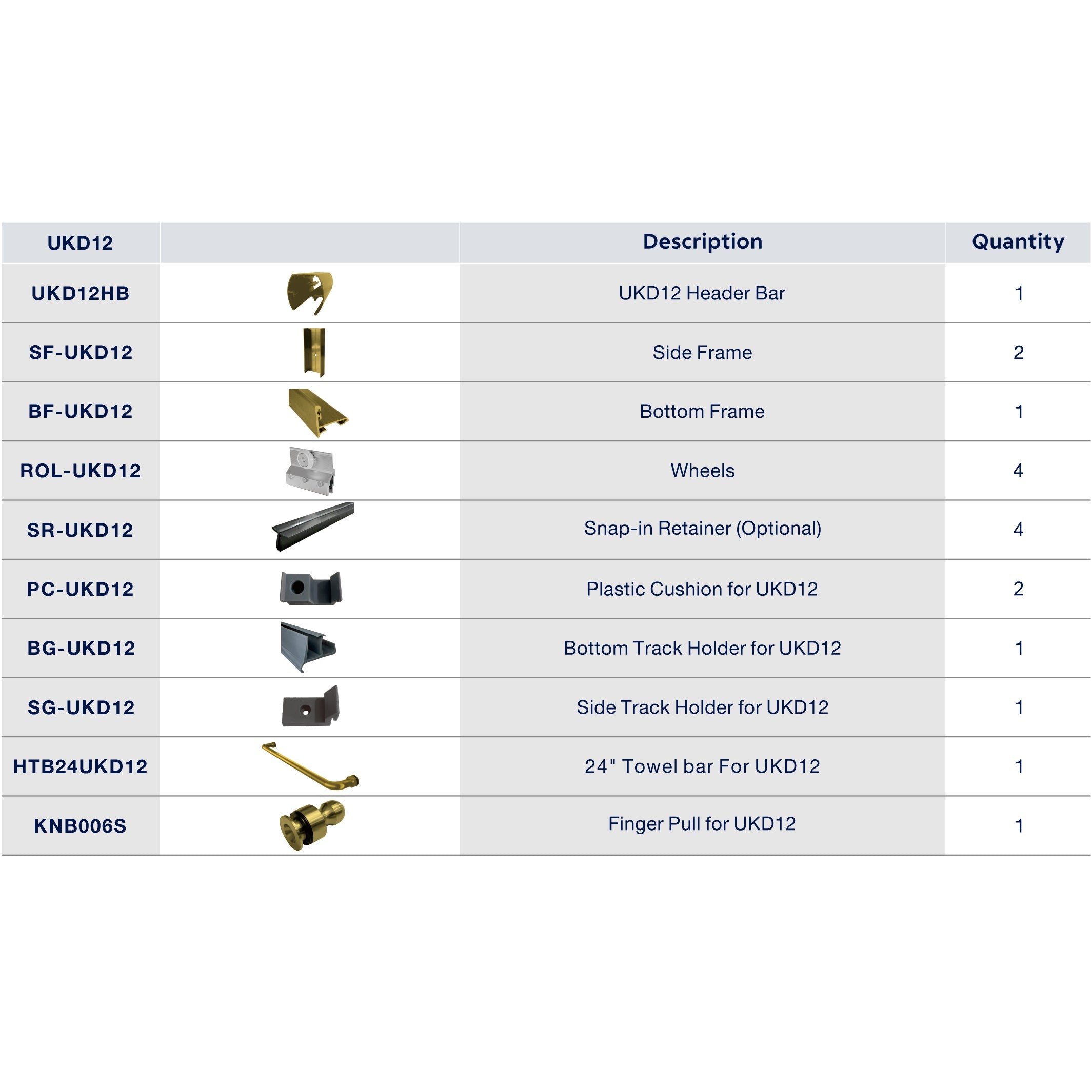UKD12 60' X 70' SLIDING DOOR HARDWARE KIT