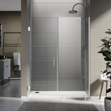 55-1/8 in. to 60 in. W X 80 in. H Frameless Hinged Shower Door with EnduroShield 3/8 in. Clear Glass - 26/28 in. Door Panel