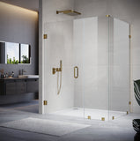 UKH07 69-1/8 to 70 in. W X 34 to 40 in. D X 80 in. H Frameless Hinged Shower Door with EnduroShield 3/8 in. Clear Glass with 30 in. Door Panel